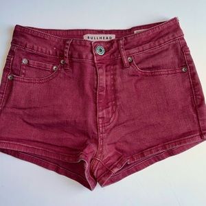 Bullhead Denim Co. High Rise, brick red denim shorts- sz‎ 3